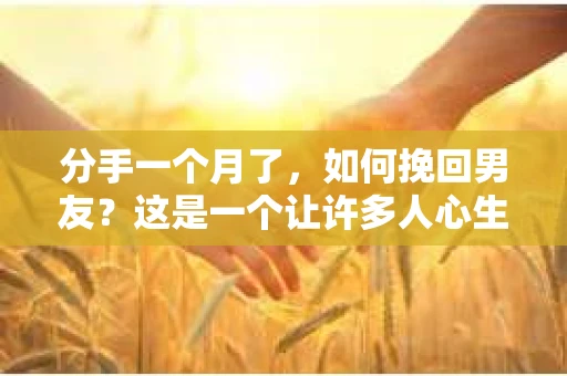 分手一个月了，如何挽回男友？这是一个让许多人心生焦虑的问题。在爱情的世界里，每一段感情都是独一无二的，因此挽回的方法也需要因人而异。本文将为你提供一些建议，帮助你挽回男友的心