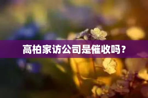 高柏家访公司是催收吗？