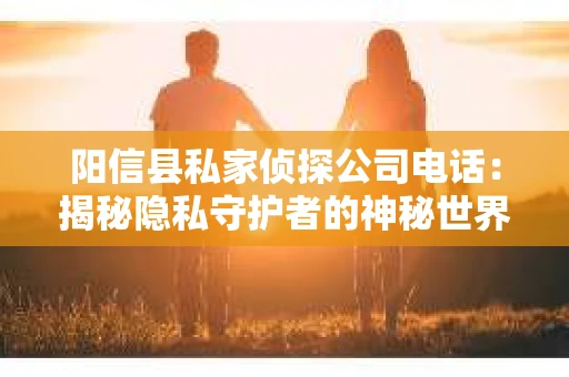 阳信县私家侦探公司电话：揭秘隐私守护者的神秘世界