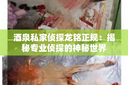 酒泉私家侦探龙铭正规：揭秘专业侦探的神秘世界