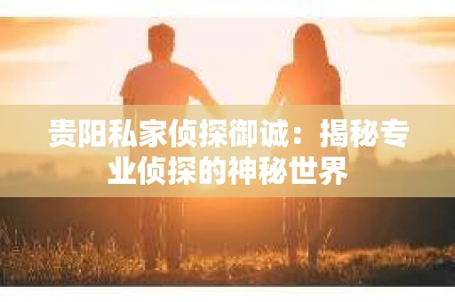 贵阳私家侦探御诚：揭秘专业侦探的神秘世界