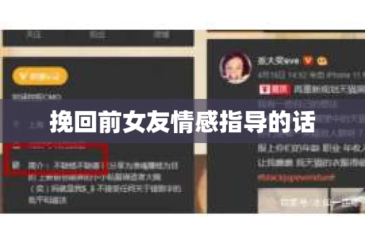 挽回前女友情感指导的话
