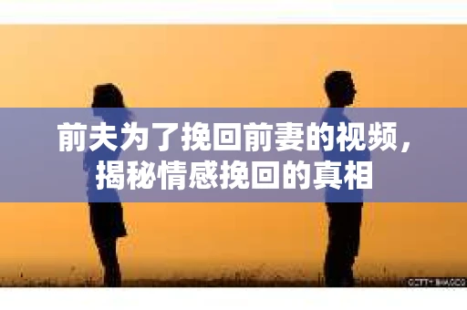 前夫为了挽回前妻的视频，揭秘情感挽回的真相